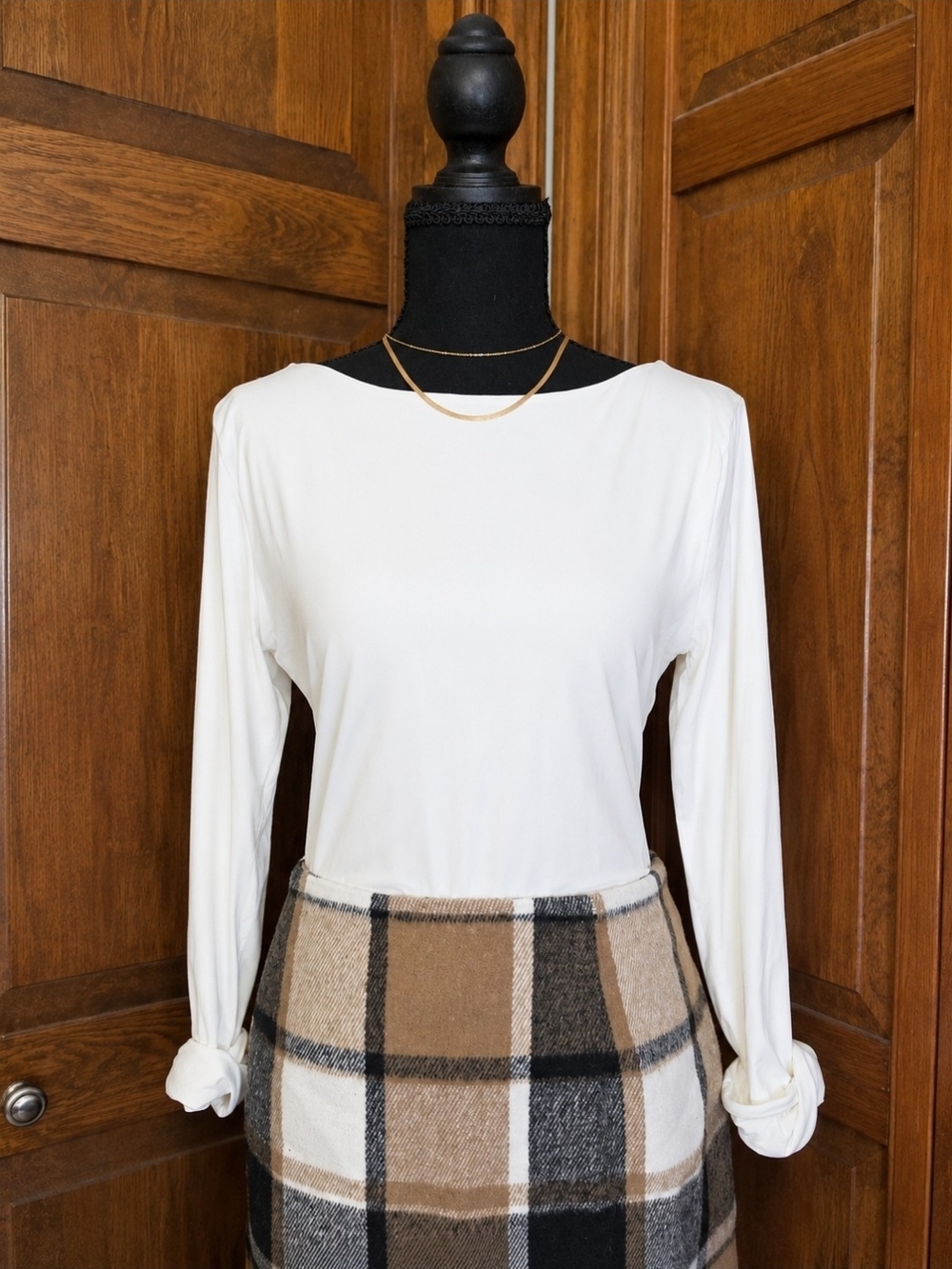 Women's White Long-Sleeve Boatneck Top - Classic White
